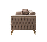 Angled view highlighting loveseat design