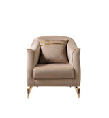 Vivian Coffee Velvet Sofa and Loveseat set front view