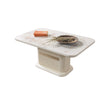 Ella Ivory Coffee Table angled side view highlighting smooth surface