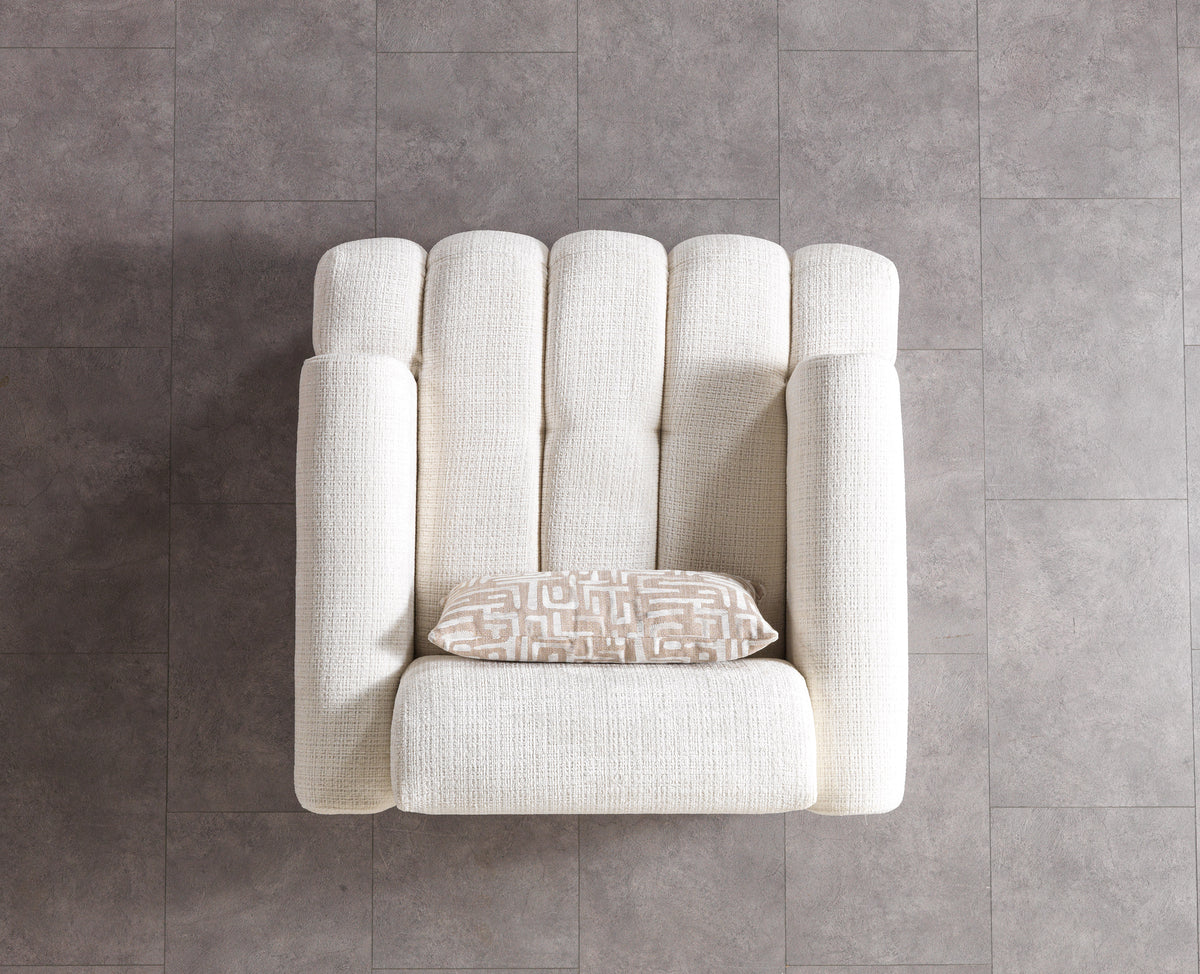 Yulia Ivory Boucle Chair view 5