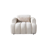 Yulia Ivory Boucle Chair view 4