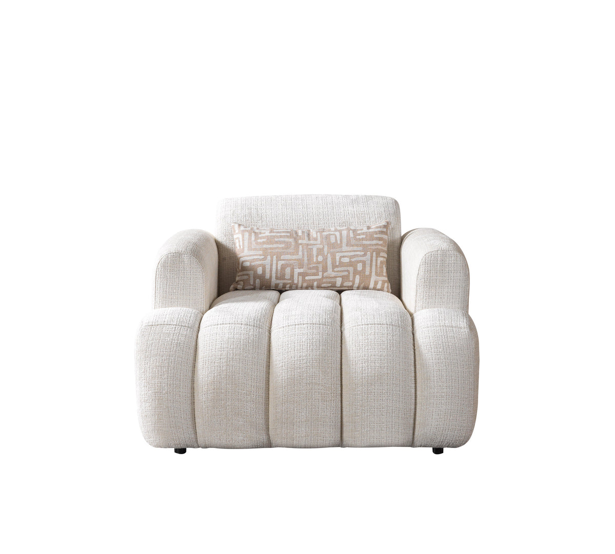 Yulia Ivory Boucle Chair view 4
