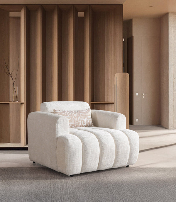 Yulia Ivory Boucle Chair from Decor Furniture