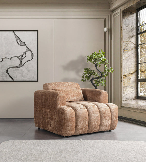Yulia Coffee Boucle Chair from Decor Furniture