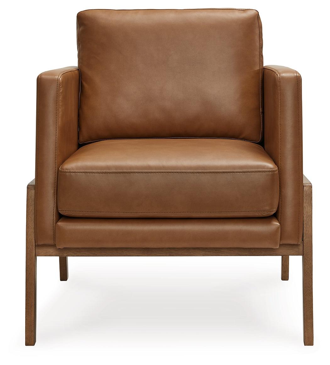 Numund accent chair angled view highlighting reversible back