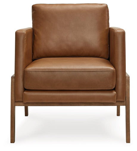 Numund accent chair angled view highlighting reversible back
