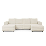 Nuve Cream Modular 6-Piece Sectional with Ottomans view 2
