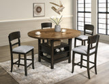 main view of Oakly Brown Round Counter Height Set furniture