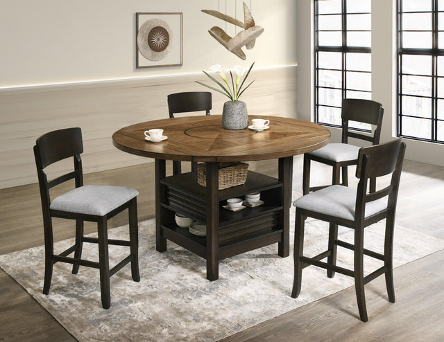 main view of Oakly Brown Round Counter Height Set furniture