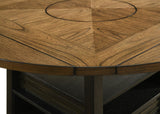 side view of Oakly Brown Round Counter Height Set furniture
