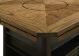 detail view of Oakly Brown Round Counter Height Set furniture