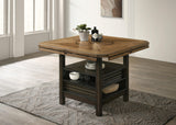 detail view of Oakly Brown Round Counter Height Set furniture