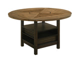 detail view of Oakly Brown Round Counter Height Set furniture