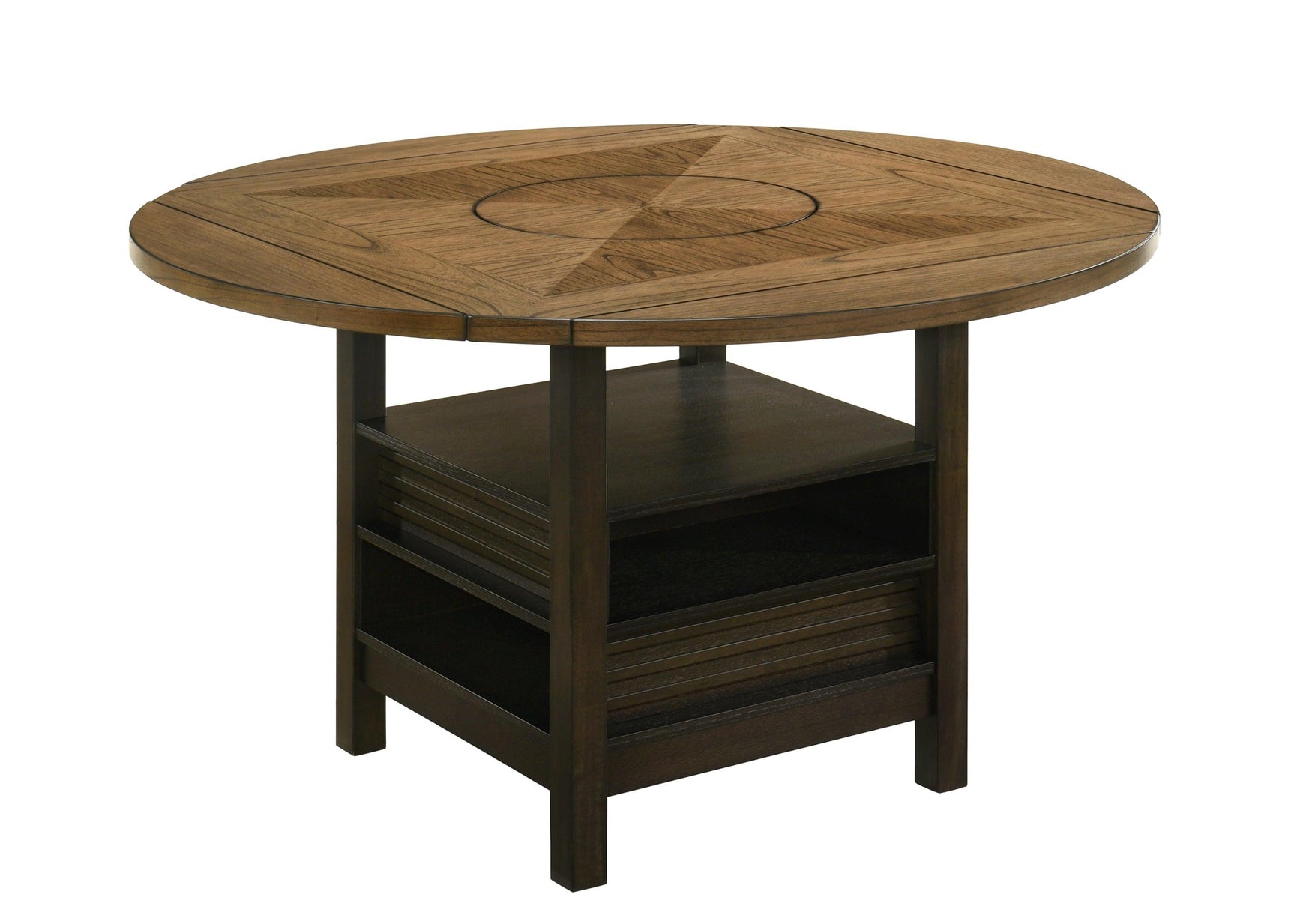 detail view of Oakly Brown Round Counter Height Set furniture