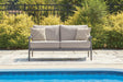 Ocean Beach Gray Outdoor Loveseat with Cushion from Decor Furniture