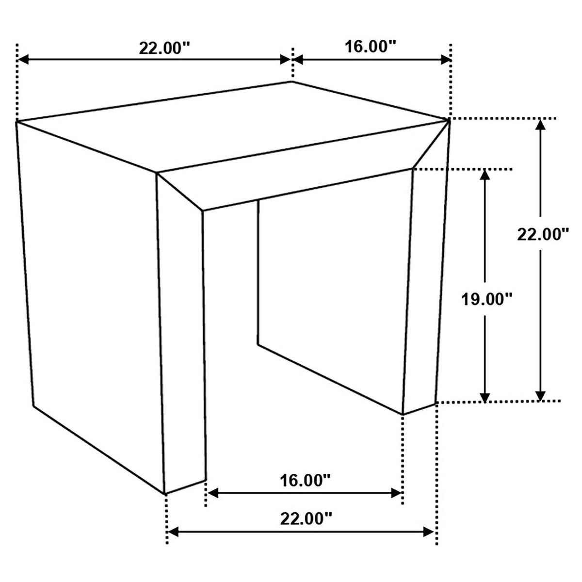 Top view of Odilia rectangular sheesham wood end table