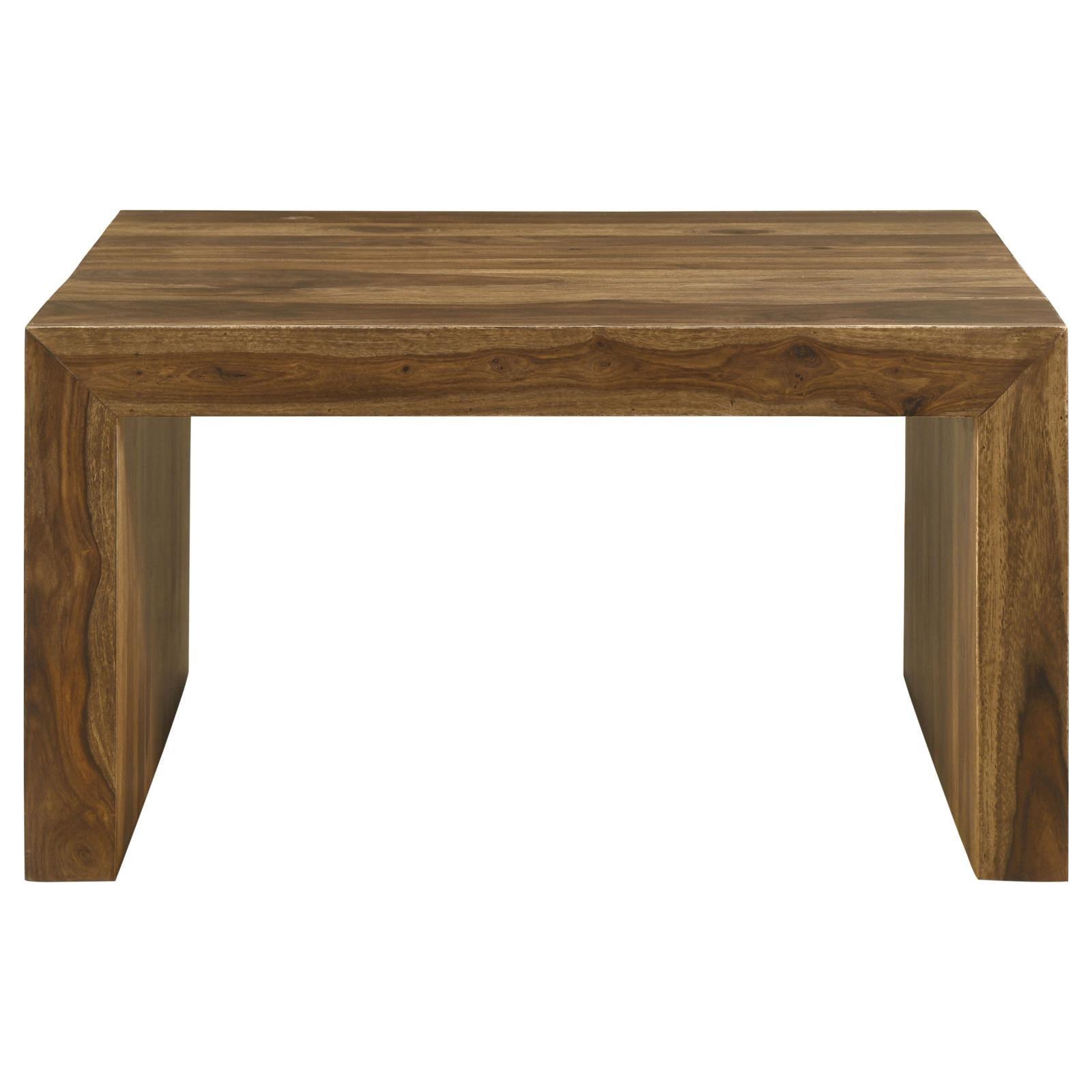 Side view of Odilia solid Sheesham wood coffee table
