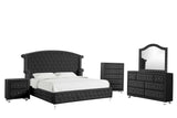 Olivia Black Upholstered Tufted Chest drawer detail
