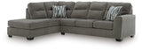 Olten Graphite Chenille 2-Piece Sectional with Chaise - image 2