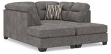 Olten Graphite Chenille 2-Piece Super Chaise - image 1