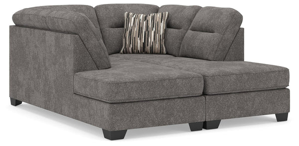 Olten Graphite Chenille 2-Piece Super Chaise - image 1