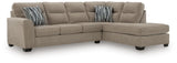 Olten Mocha Chenille 2-Piece Sectional with Chaise - image 2