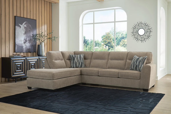 Olten Mocha Chenille 2-Piece Sectional with Chaise from Decor Furniture