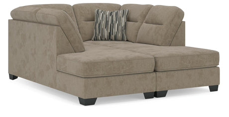 Olten Mocha Chenille 2-Piece Super Chaise - image 1