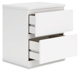 Onita White Nightstand top view showing surface