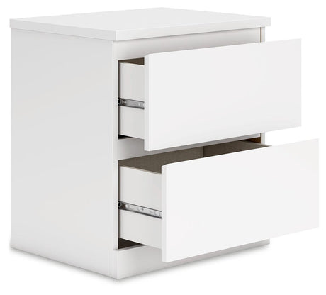 Onita White Nightstand top view showing surface