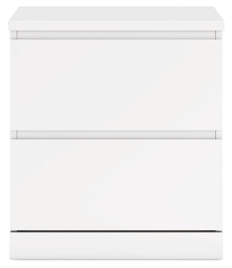 Onita White Nightstand drawers partially open