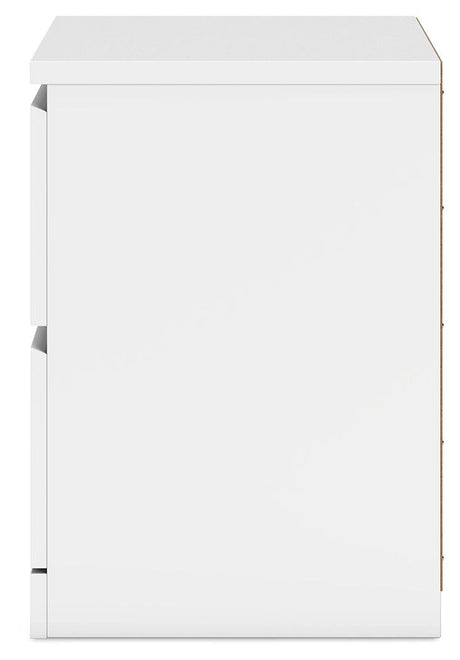 Onita White Nightstand drawer glide detail