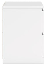 Onita White Nightstand assembled overview