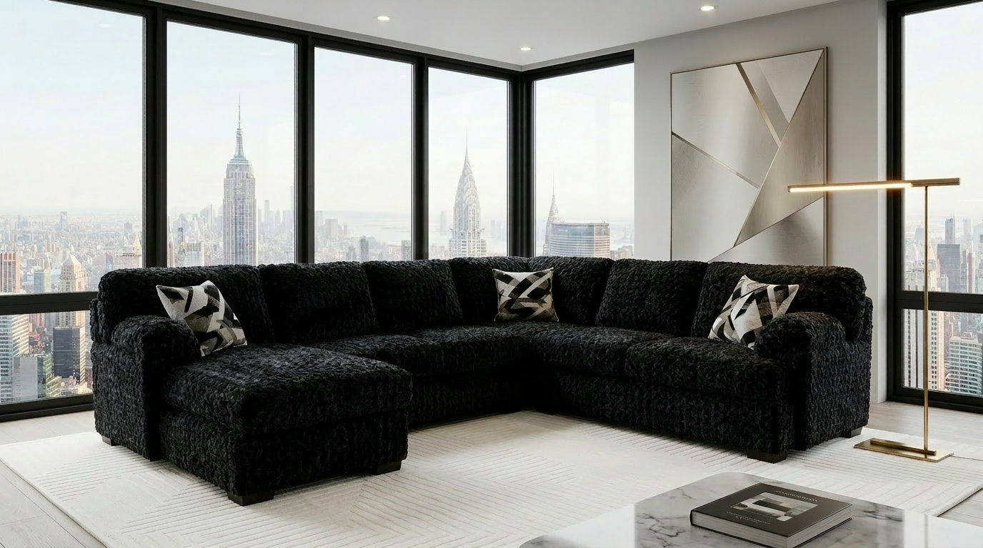Westwood Black Sectional Sofa from Decor Furniture