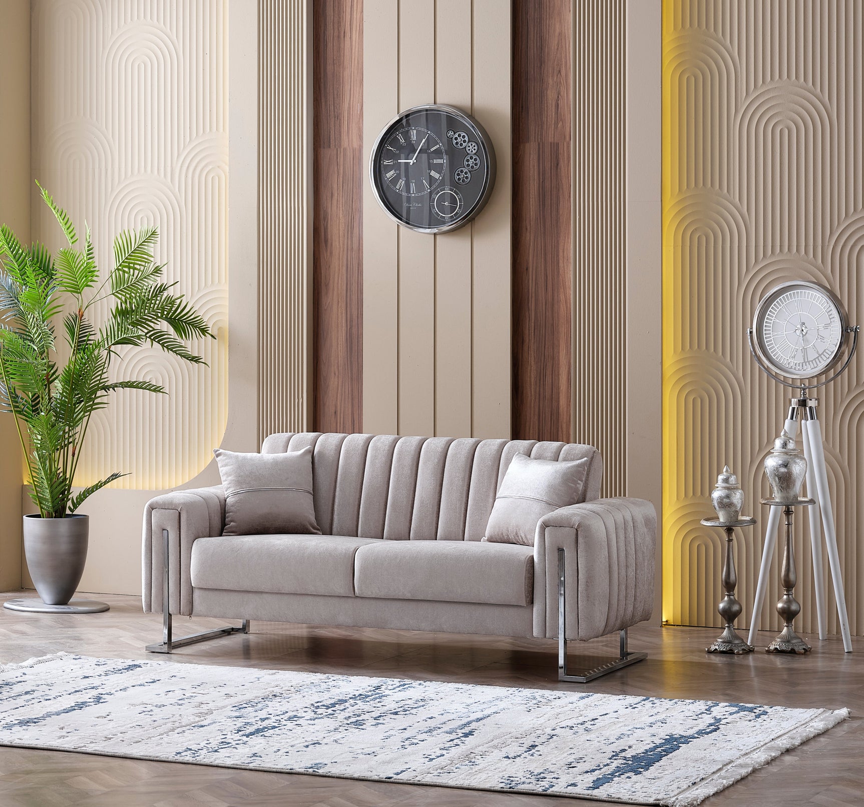 Serena Gray Velvet Living Room Set