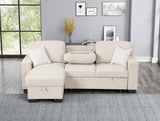 Side view showing reversible storage chaise