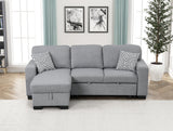 main view of Pacific Gray Reversible Sectional with Pull-Out Bed