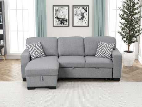 main view of Pacific Gray Reversible Sectional with Pull-Out Bed