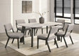 Parker Light Gray Genuine Marble Table + 6 Chairs from Decor Furniture