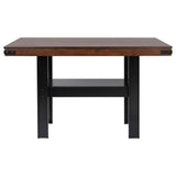 Patterson 60-inch mango oak counter height dining table side angle