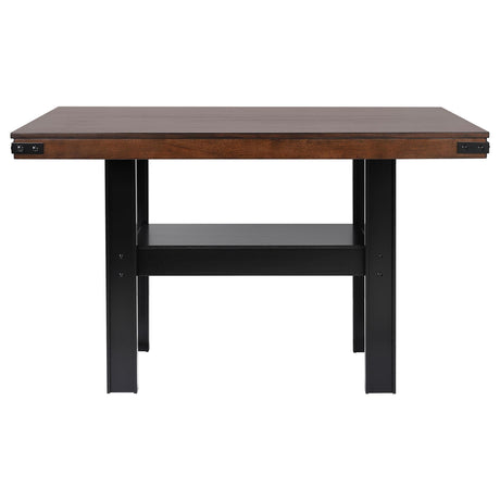 Patterson 60-inch mango oak counter height dining table side angle