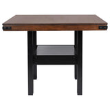 Patterson 60-inch mango oak counter height dining table edge detail