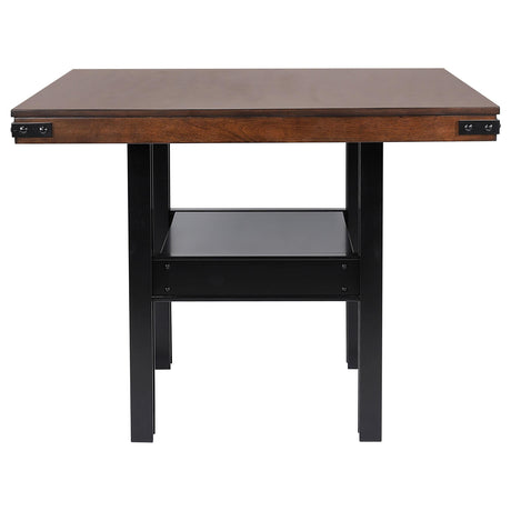 Patterson 60-inch mango oak counter height dining table edge detail