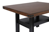 Patterson 60-inch mango oak counter height dining table showing leveler