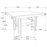 Patterson 60-inch mango oak counter height dining table top view