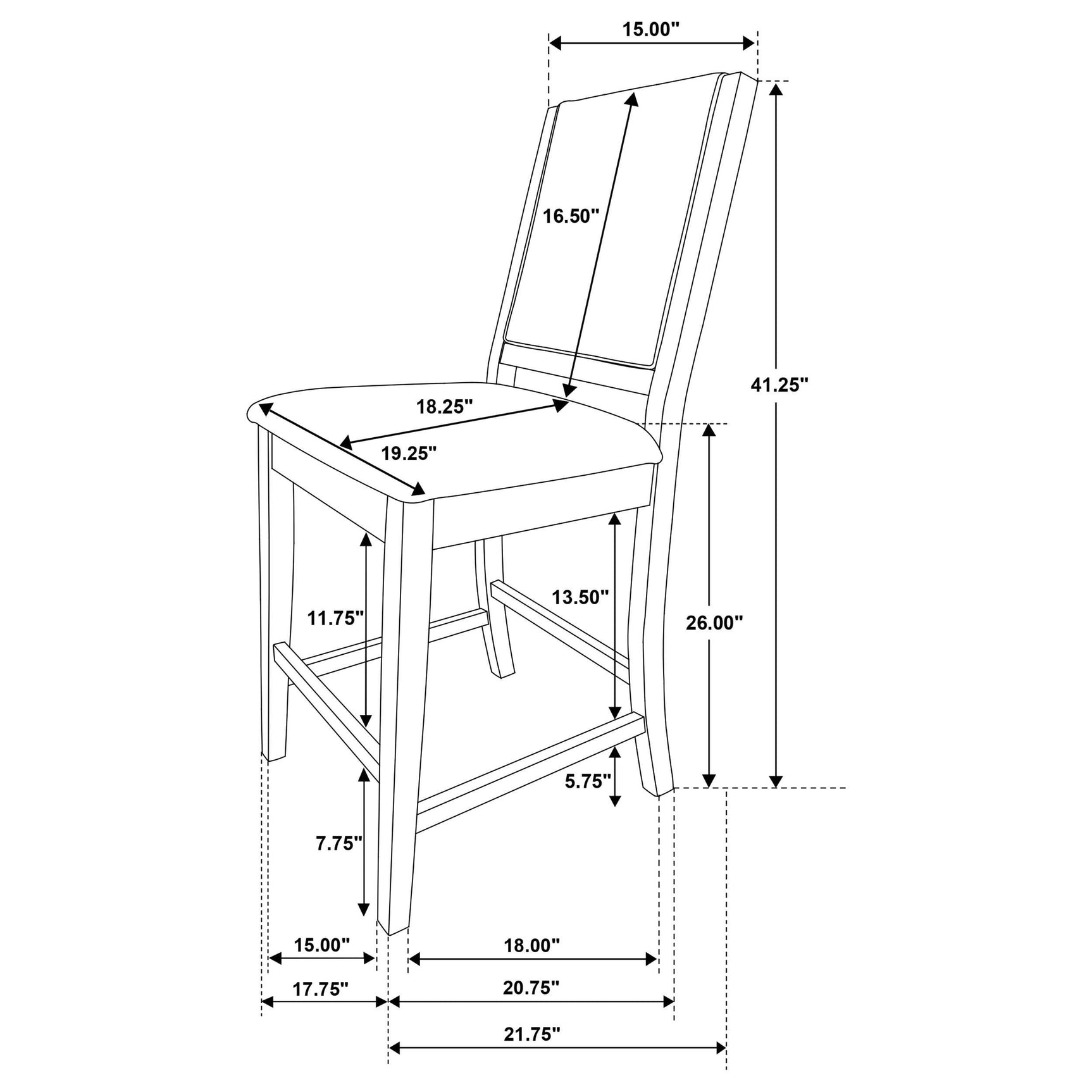 Patterson counter chair with foam padding close look