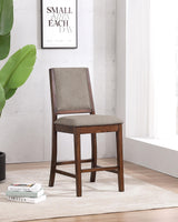 Side angle of Patterson Upholstered Counter Chair in mango oak