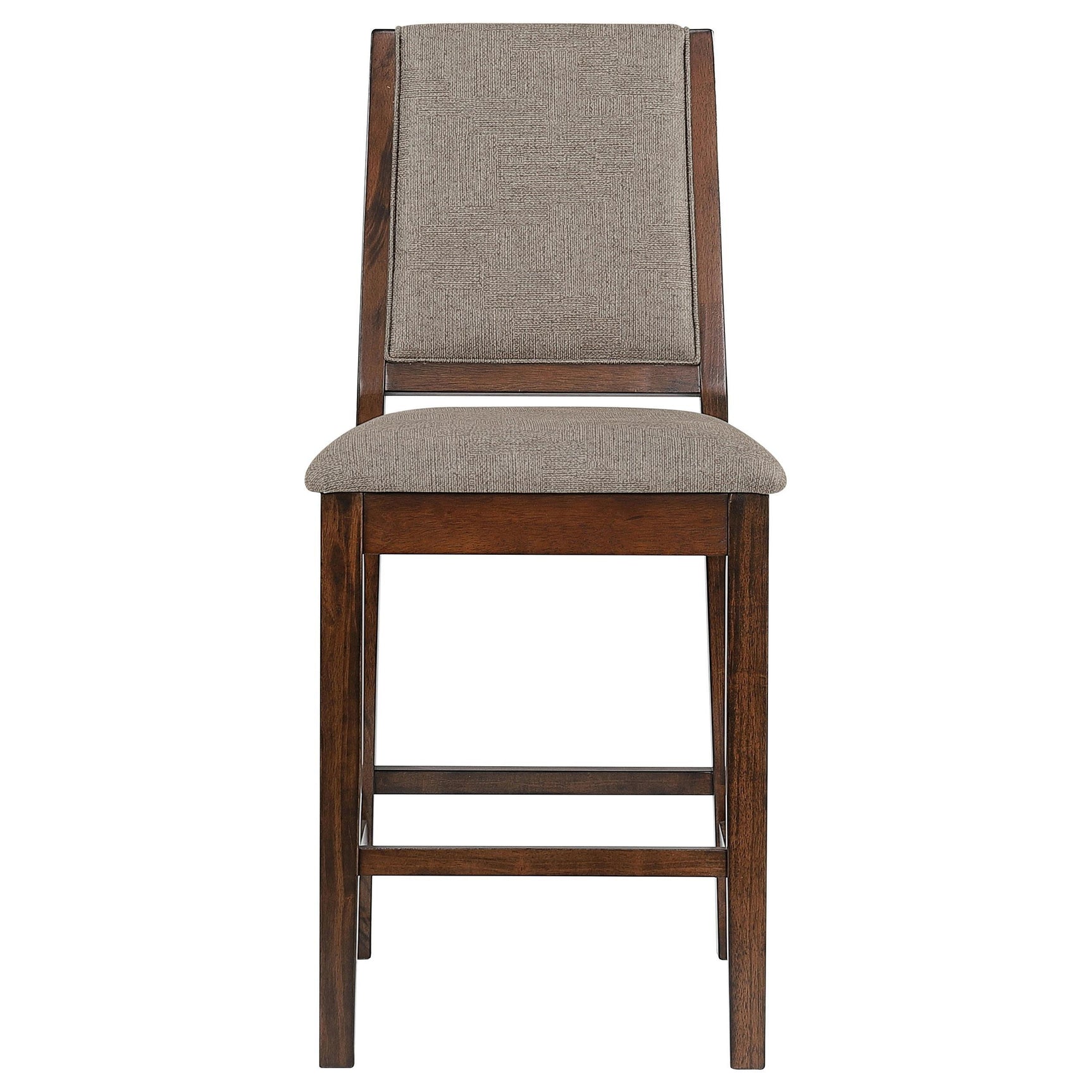 Back view showing mango oak frame of Patterson counter chair