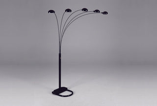 Peacock black metal shade floor lamp 82 inches height - front view