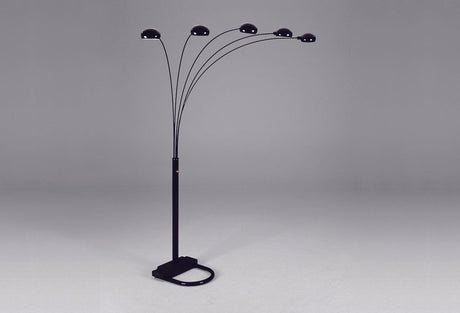 Peacock black metal shade floor lamp 82 inches height - front view